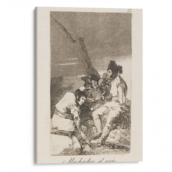 Muchachos al avío. (Lads making ready.) (1796-1797) - Francisco de Goya - Canvas Print