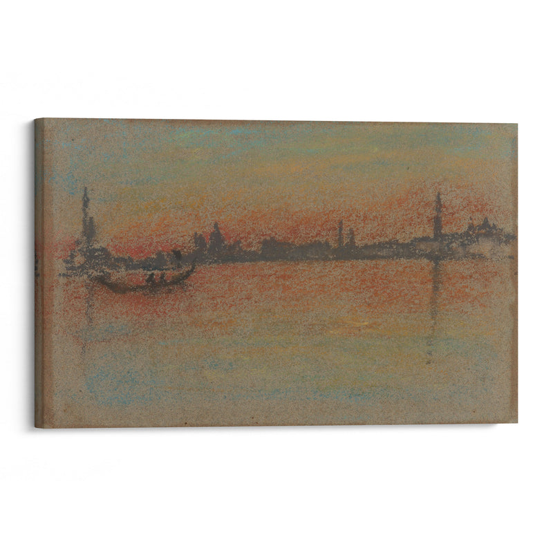 Venice; Sunset on Harbour (1880) - James Abbott McNeill Whistler - Canvas Print