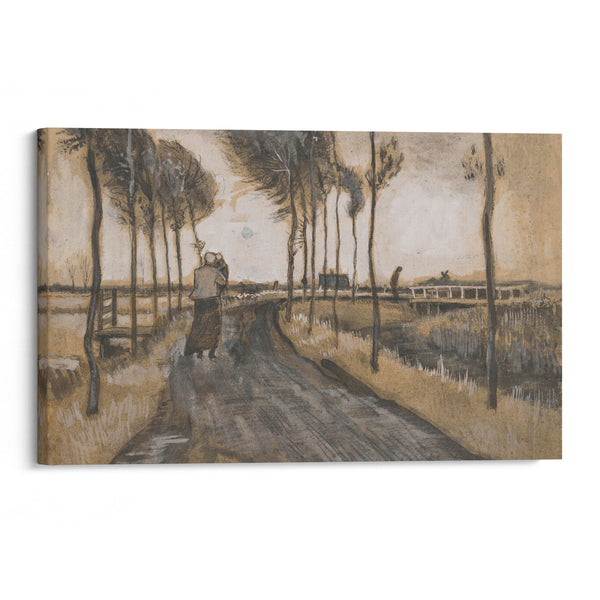 Landschap met Lopende Vrouw (1883) - Vincent van Gogh - Canvas Print