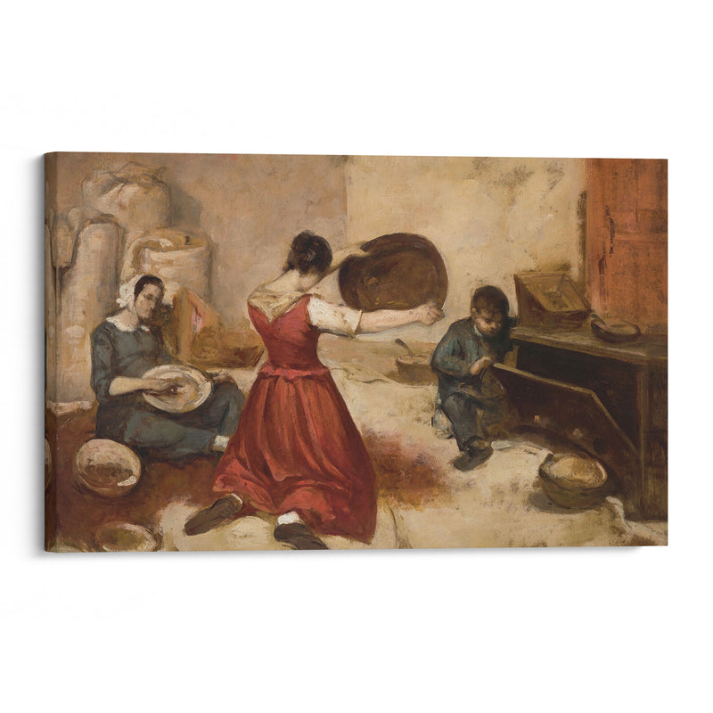 Les cribleuses de blé, esquisse (circa 1855) - Gustave Courbet - Canvas Print