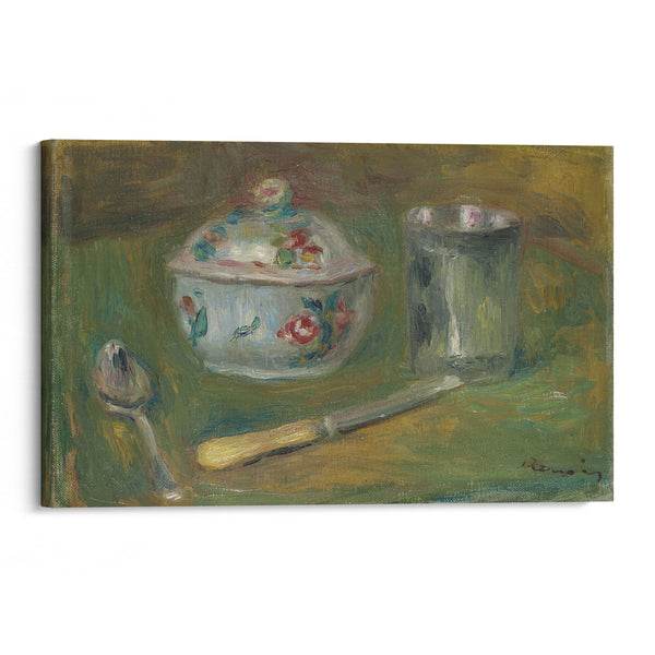 Sucrier, gobelet, cuillère et couteau (circa 1910) - Pierre-Auguste Renoir - Canvas Print
