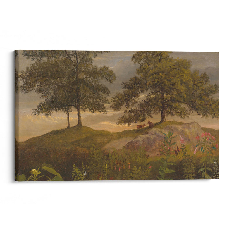 Landscape With Cows - Albert Bierstadt - Canvas Print