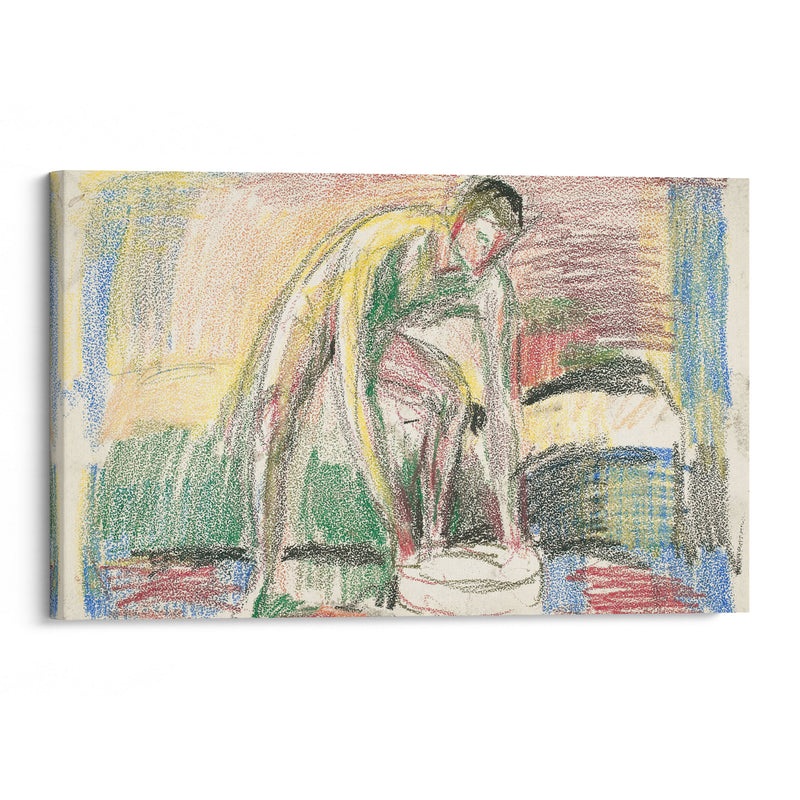 Naken mann vasker føttene (Ca. 1925) - Edvard Munch - Canvas Print