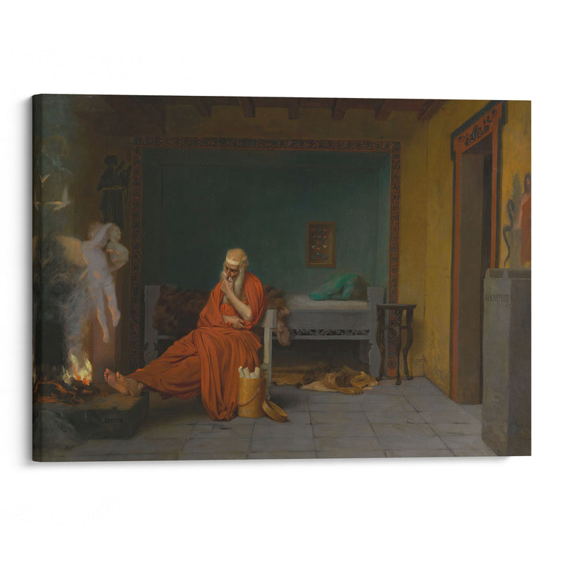 The Poet Dreams of Cupid by the Fire - Jean-Léon Gérôme - Canvas Print
