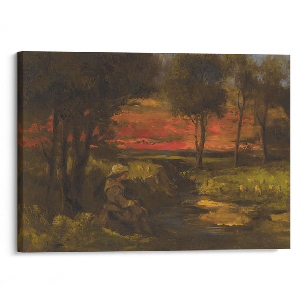 Breton spinner - Gustave Courbet - Canvas Print