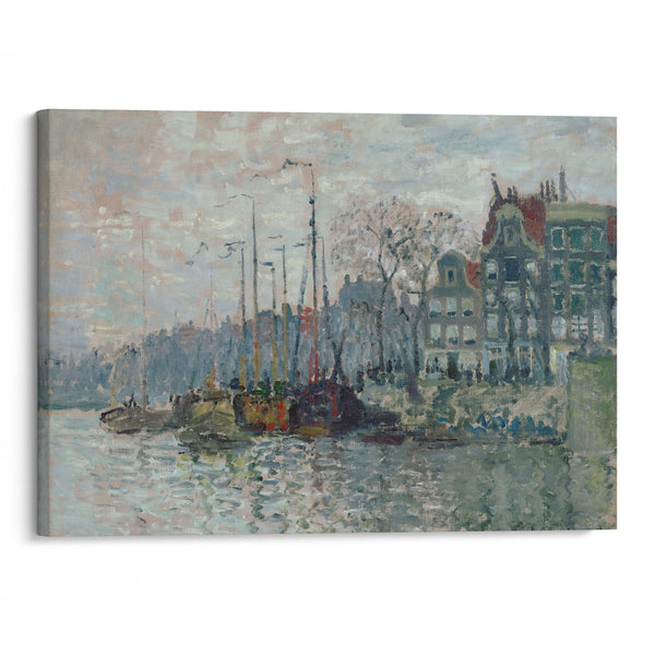 View of the Prins Hendrikkade and the Kromme Waal in Amsterdam (1874) - Claude Monet - Canvas Print