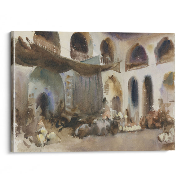 Market Place (1890s) - John Singer Sargent - Canvas Print