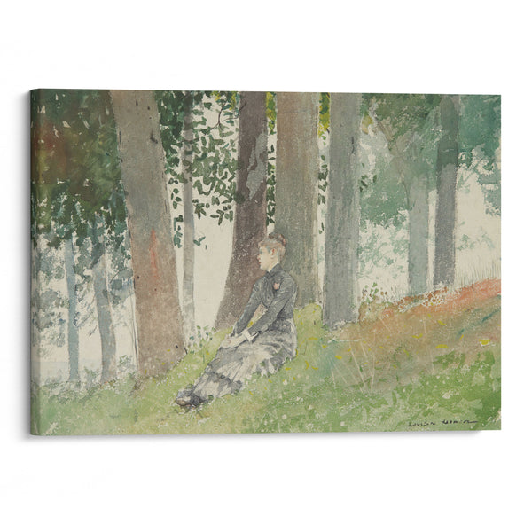 Girl Seated In A Grove (1880) - Winslow Homer - Canvas Print