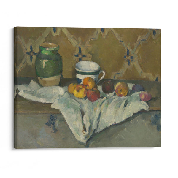 Still Life with Jar, Cup, and Apples (ca. 1877) - Paul Cézanne - Canvas Print