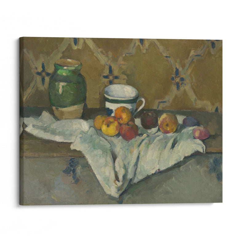 Still Life with Jar, Cup, and Apples (ca. 1877) - Paul Cézanne - Canvas Print