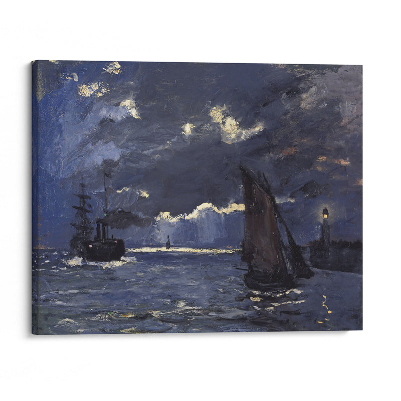 A Seascape, Shipping by Moonlight (1864) - Claude Monet - Canvas Print