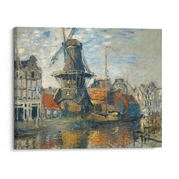 The Windmill on the Onbekende Gracht, Amsterdam (1874) - Claude Monet - Canvas Print