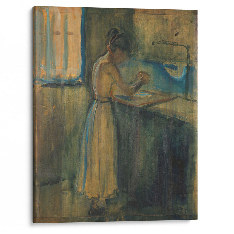 Young Woman Washing herself (1896) - Edvard Munch - Canvas Print