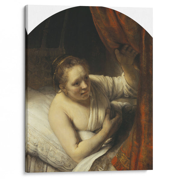 A Woman in Bed (ca 1645-1646) - Rembrandt van Rijn - Canvas Print