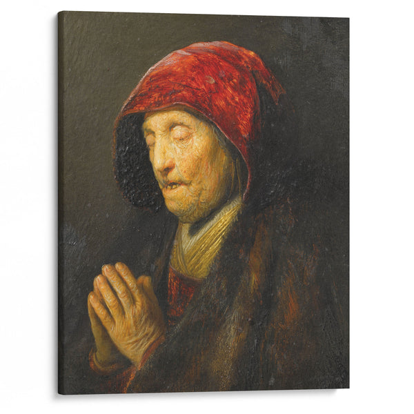 Old woman praying (1629-1630) - Rembrandt van Rijn - Canvas Print