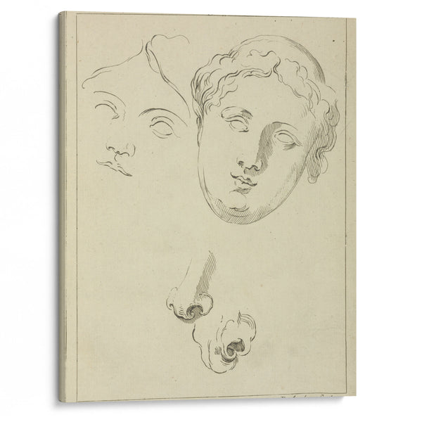 Two human female faces and two noses–one human, animal - Peter Paul Rubens - Canvas Print