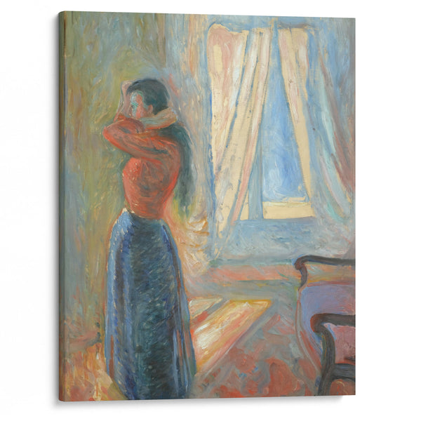 Kvinne Som Speiler Seg (Woman Looking In The Mirror) (1892) - Edvard Munch - Canvas Print