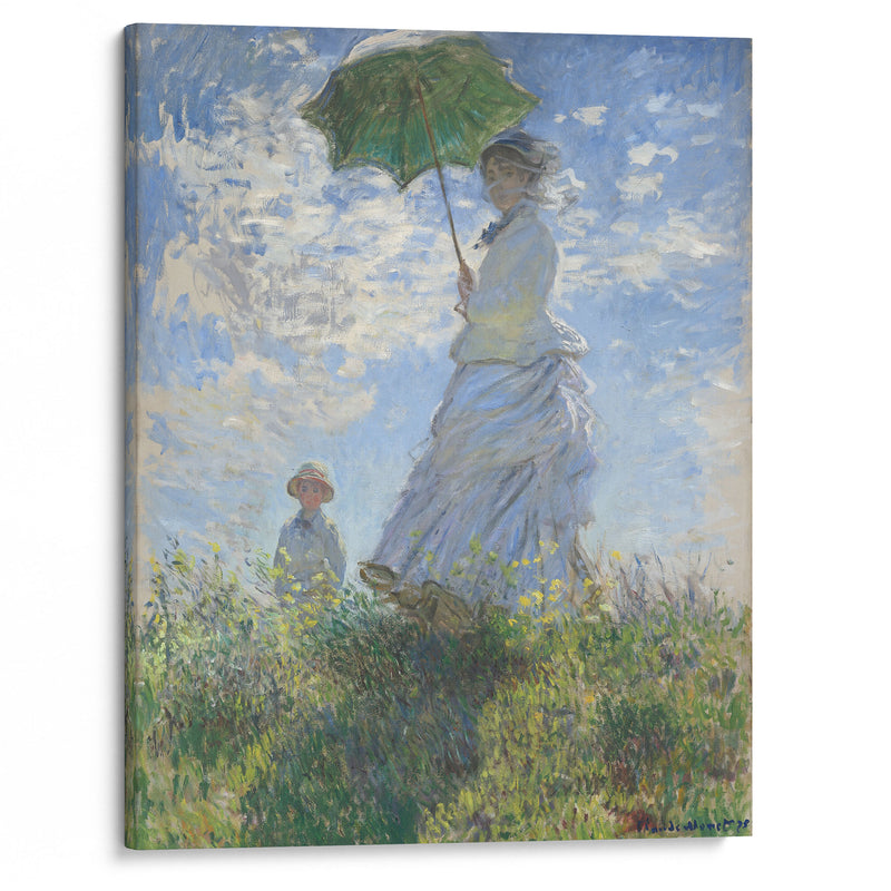 Woman with a Parasol – Madame Monet and Her Son (1875) - Claude Monet - Canvas Print