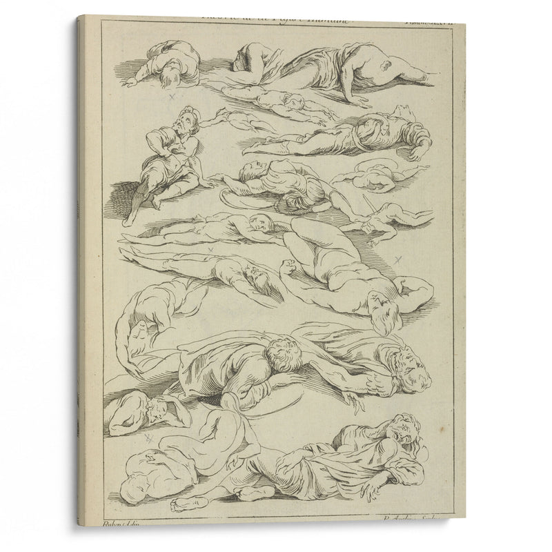 Several figures in prone and supine positions - Peter Paul Rubens - Canvas Print