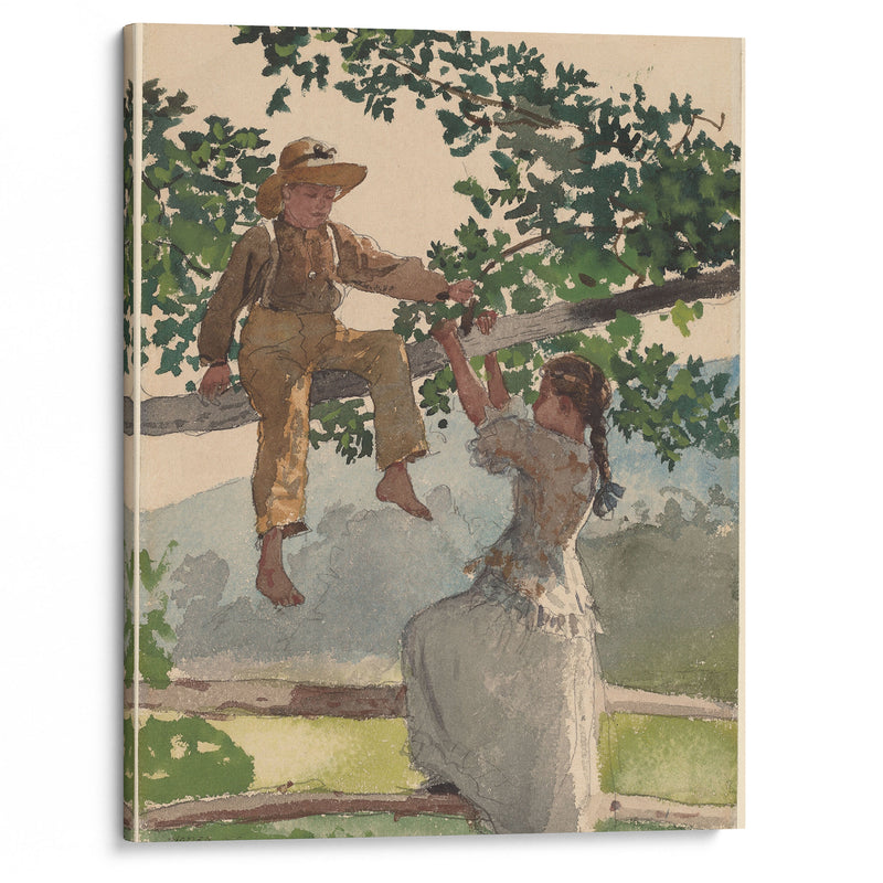 On the Fence (1878) - Winslow Homer - Canvas Print