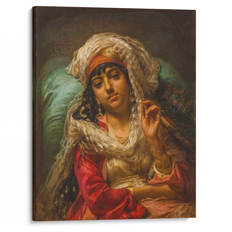 The peacock fan - Frederick Arthur Bridgman - Canvas Print