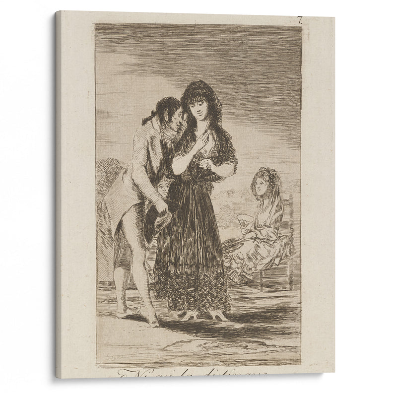 Ni asi la distingue. (Even thus he cannot make her out.) (1796-1797) - Francisco de Goya - Canvas Print