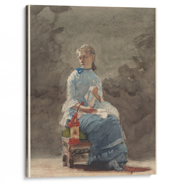 Young Woman Sewing (1876) - Winslow Homer - Canvas Print