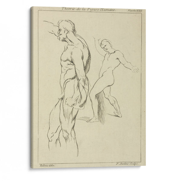 Two figures extending right arms - Peter Paul Rubens - Canvas Print