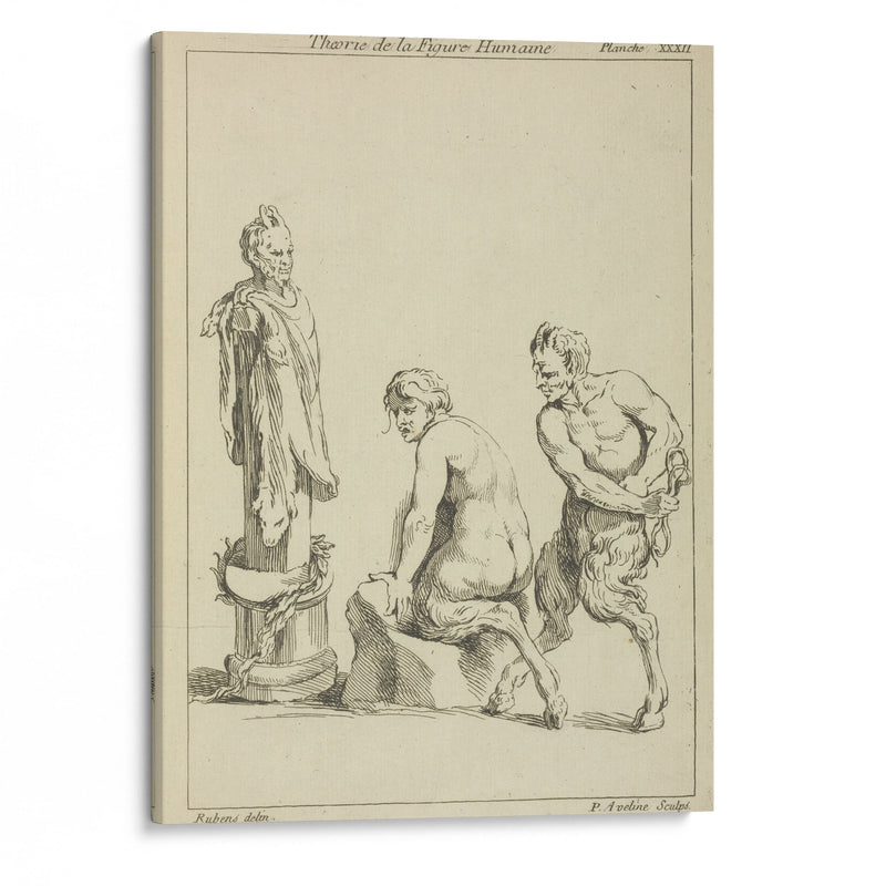 Two satyrs, and the head of a satyr - Peter Paul Rubens - Canvas Print