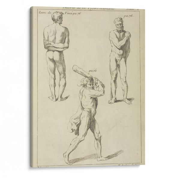 Three studies of male figures 2 - Peter Paul Rubens - Canvas Print