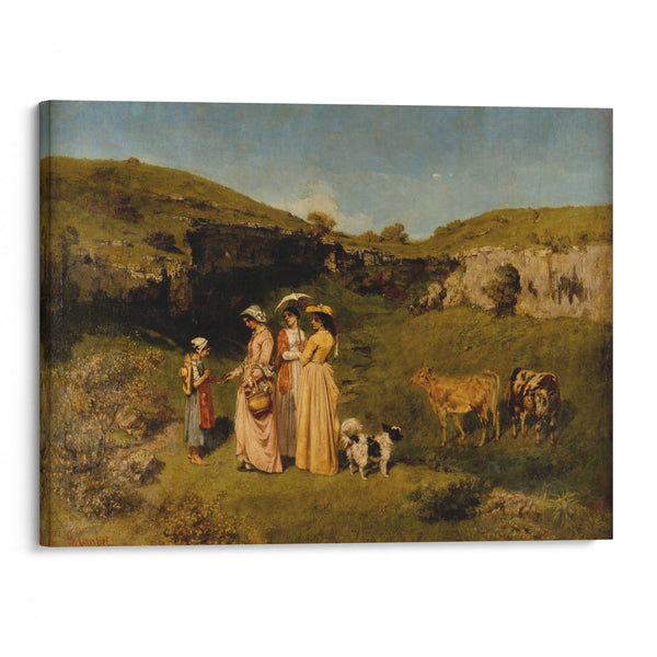 Young Ladies of the Village (1851–52) - Gustave Courbet - Canvas Print