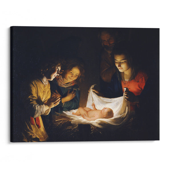 Adoration of the Child (circa 1620) - Gerard van Honthorst - Canvas Print