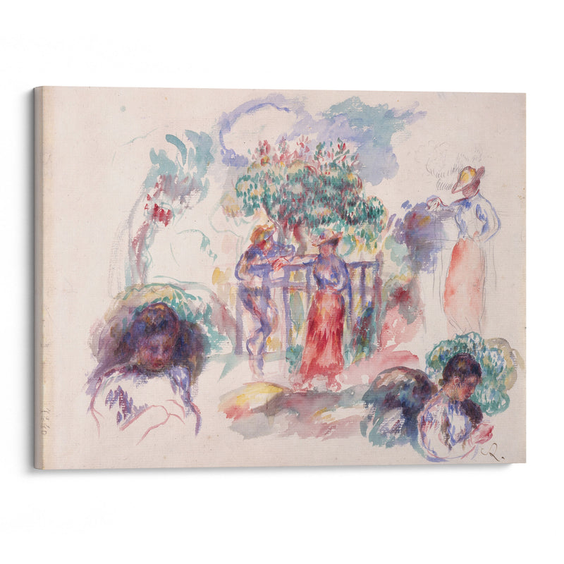 Figures under a Tree (1880–82) - Pierre-Auguste Renoir - Canvas Print