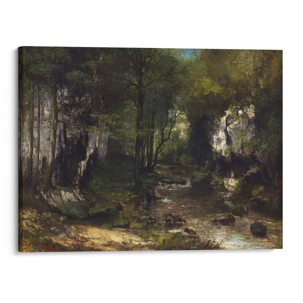 The Stream (Le Ruisseau du Puits-Noir; vallée de la Loue) (1855) - Gustave Courbet - Canvas Print