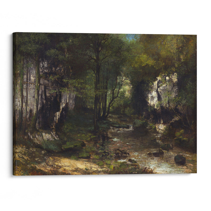 The Stream (Le Ruisseau du Puits-Noir; vallée de la Loue) (1855) - Gustave Courbet - Canvas Print