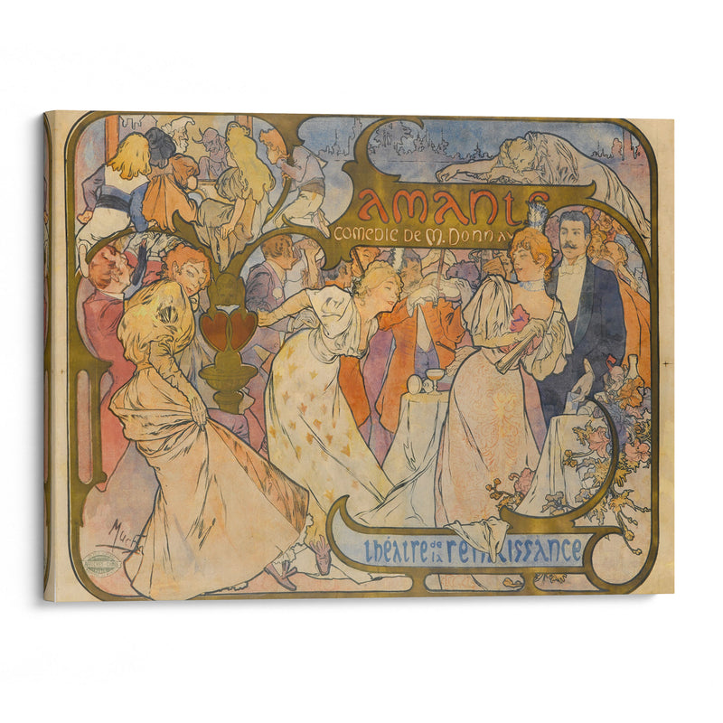 Amants (1895) - Alphonse Mucha - Canvas Print