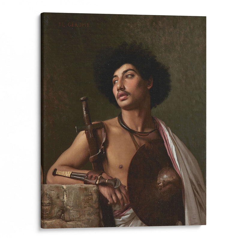 A Bischari Warrior - Jean-Léon Gérôme - Canvas Print