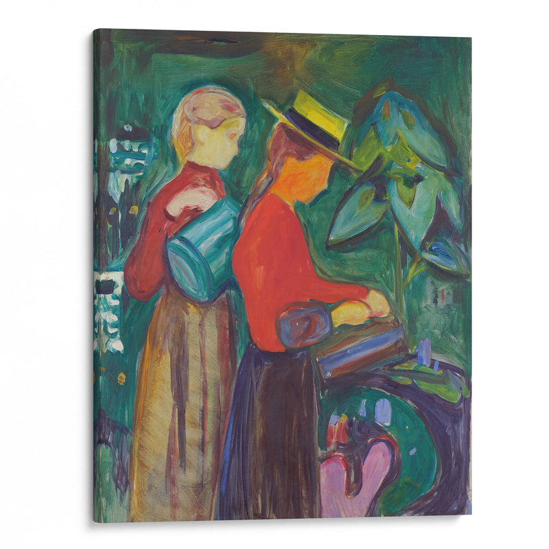 Girls watering Flowers (The Linde Frieze) (1904) - Edvard Munch - Canvas Print