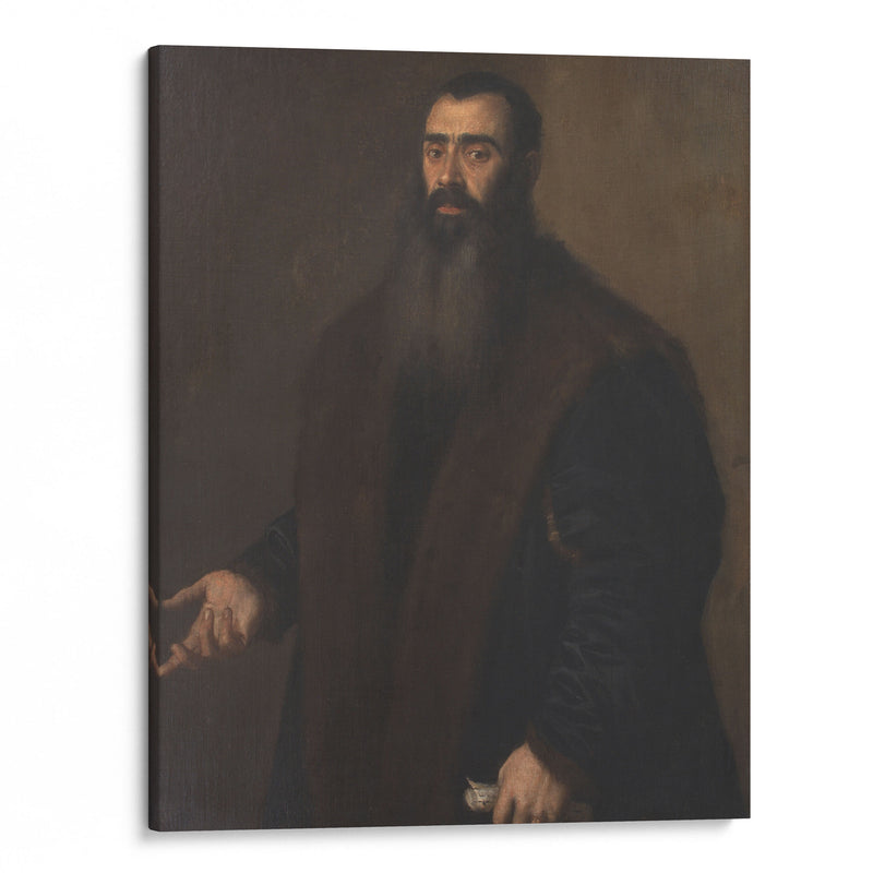 Portrait of the Nuremburg Merchant and Collector Willibald Imhoff the Elder (1519-1580) (1549 - 1570) - Titian - Canvas Print