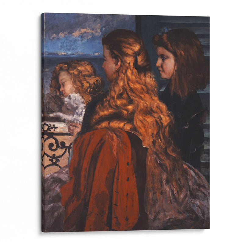 Three Young Englishwomen by a Window (1865) - Gustave Courbet - Canvas Print