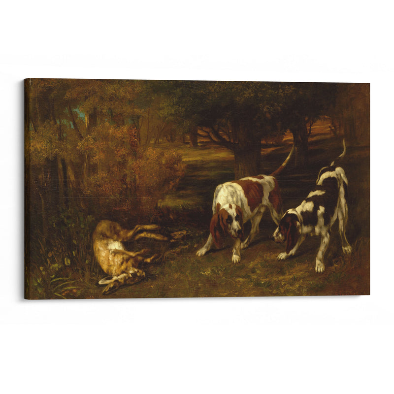 Hunting Dogs with Dead Hare (1857) - Gustave Courbet - Canvas Print