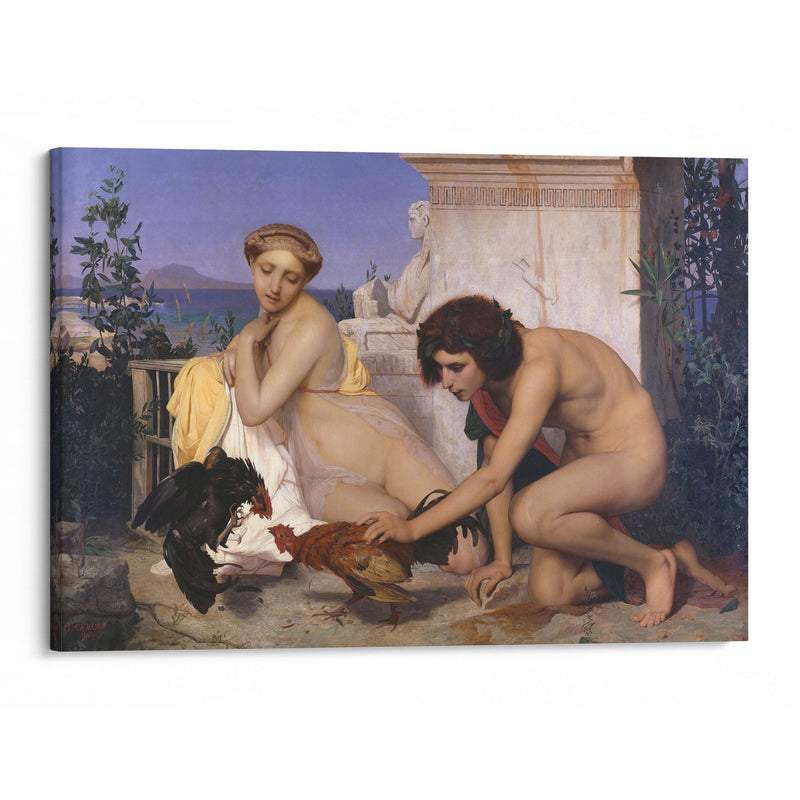 Young Greeks Attending a Cock Fight (1846) - Jean-Léon Gérôme - Canvas Print