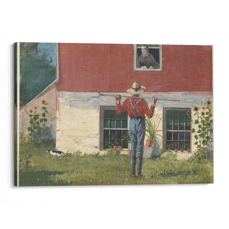 In the Garden (Rustic Courtship) (1874) - Winslow Homer - Canvas Print