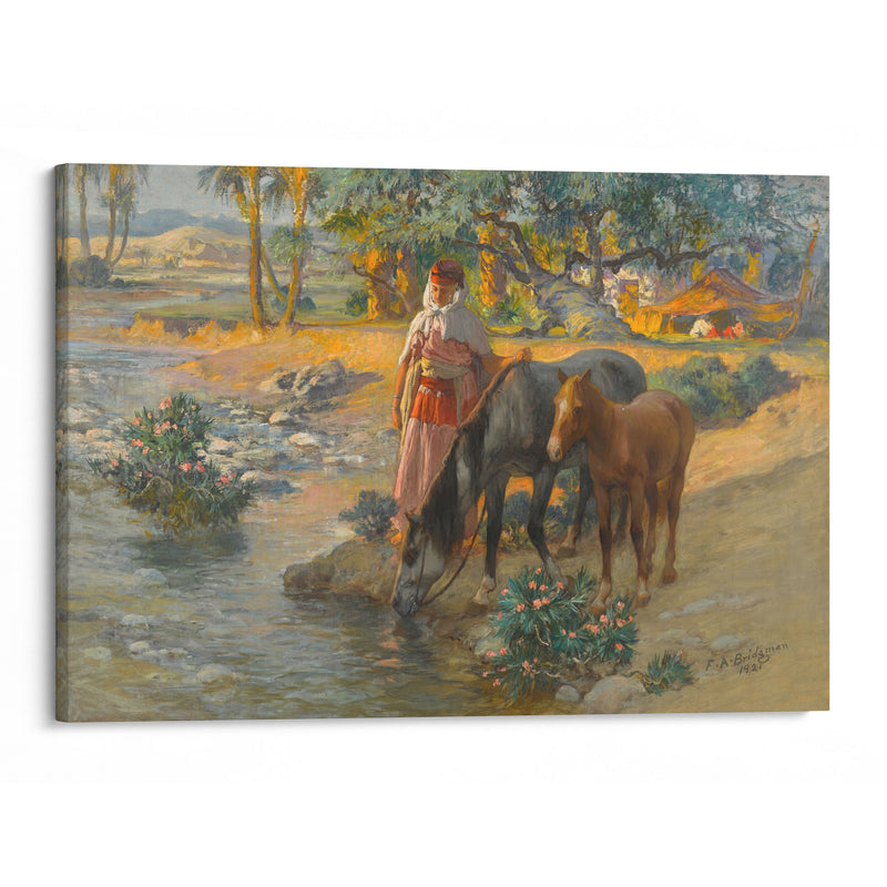 Watering the Horses (1921) - Frederick Arthur Bridgman - Canvas Print