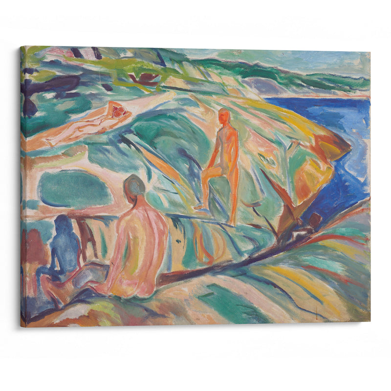 Bathing Men on Rocks (1915) - Edvard Munch - Canvas Print