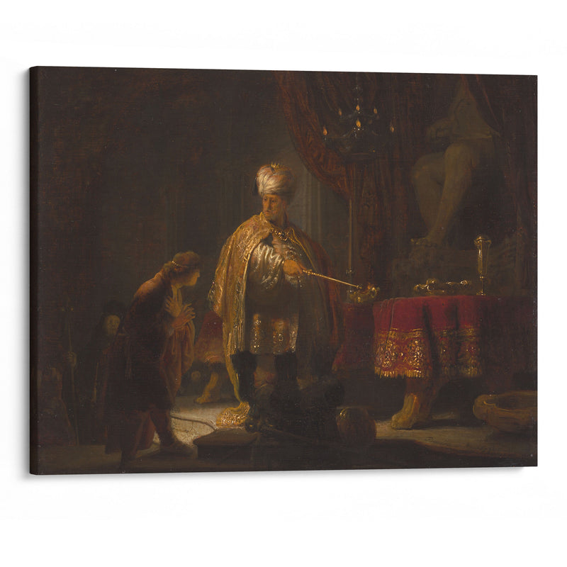 Daniel and Cyrus Before the Idol Bel (1633) - Rembrandt van Rijn - Canvas Print