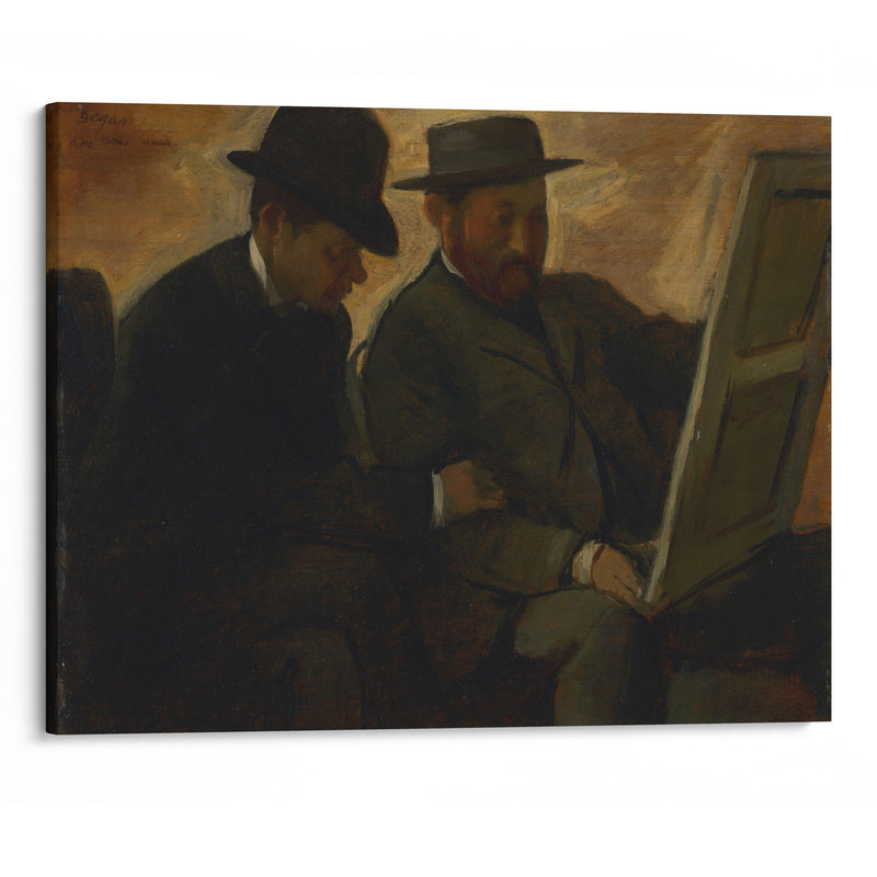 Paul Lafond and Alphonse Cherfils Examining a Painting (c. 1878-1880) - Edgar Degas - Canvas Print