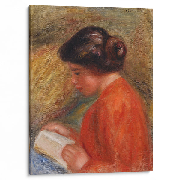Young Woman Reading (Jeune femme lisant, buste) (c. 1909) - Pierre-Auguste Renoir - Canvas Print