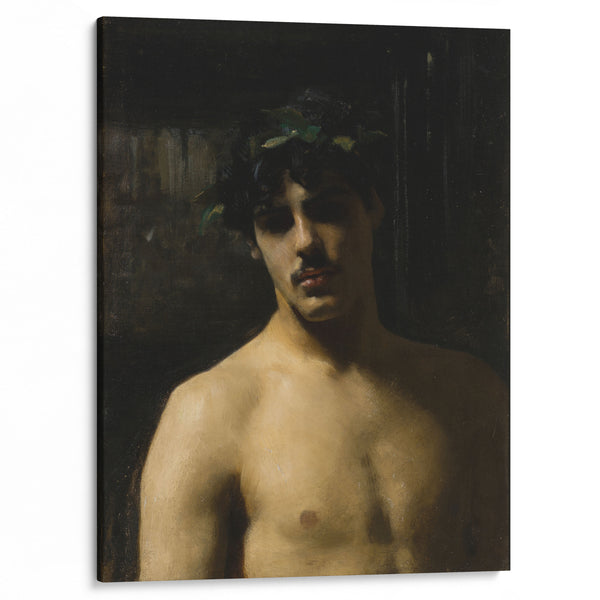 Man Wearing Laurels (1874-1880) - John Singer Sargent - Canvas Print