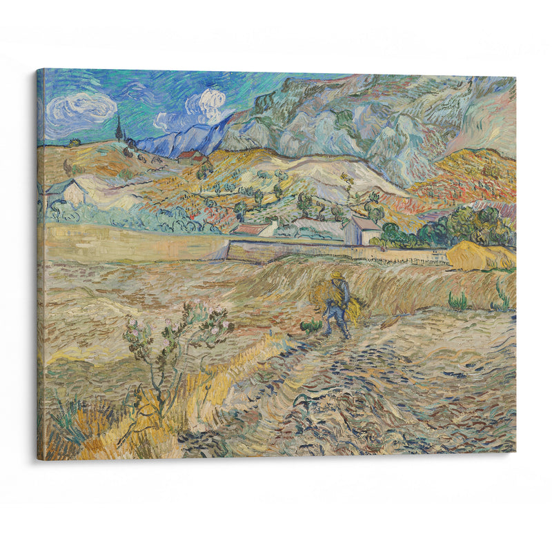 Landscape at Saint-Rémy (Enclosed Field with Peasant) (1889) - Vincent van Gogh - Canvas Print